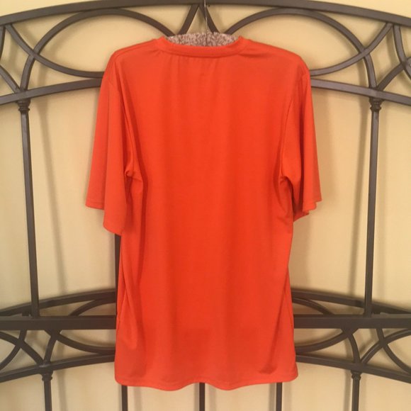 Men’s Adidas Orange Athletic Short Sleeve Shirt M - Picture 3 of 6